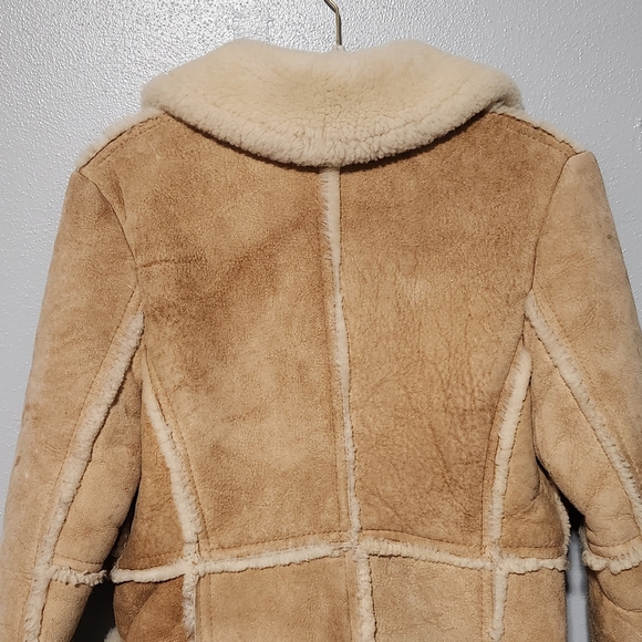 BERT PALEY Womens 100% Pure Wool Sheepakin Shearling Suede Rancher Jaclet Size 8 - Picture 8 of 16